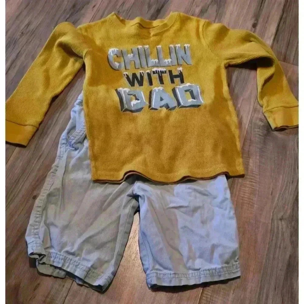 Boys Healthtex Shorts & Shirt Set 5T‎ Yellow Blue